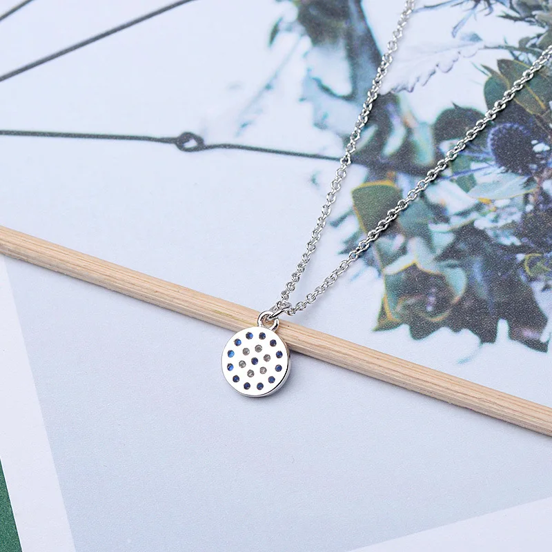 Крошечное модное ожерелье с фианитом и голубым кристаллом в виде глаза роскошное