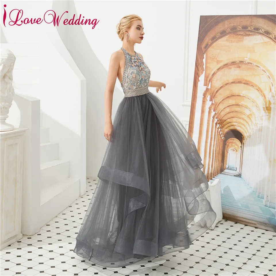 Vestidos de торжественное платье для выпускного вечера пикантные с лямкой на шее