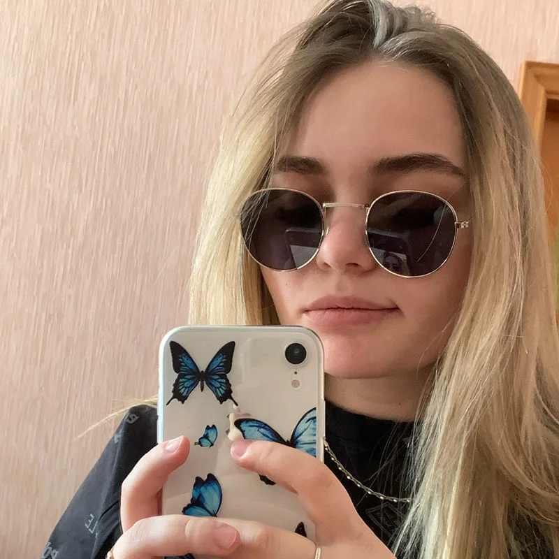 

2021 Classic Small Frame Round Sunglasses Women/Men Brand Designer Alloy Mirror Sun Glasses Vintage Lunettes UV400 Gafas Oculos