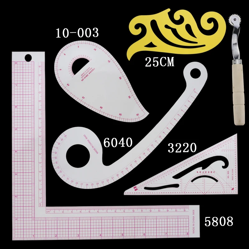 5 Set ruler Многофункциональный образец одежды, линейка для резки, Метрическая линейка, линейка портного шва - Цвет: 5 Set ruler