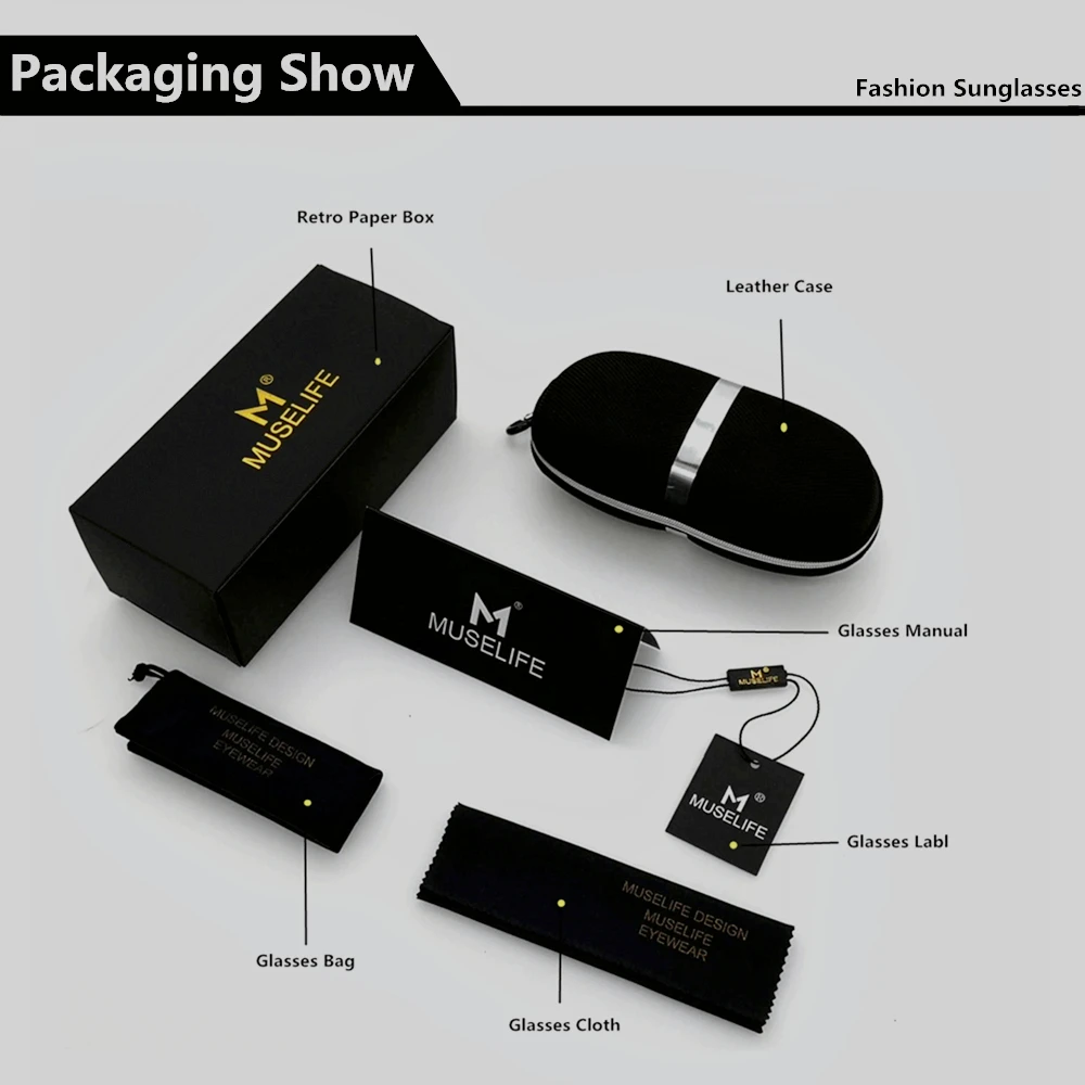 Солнцезащитные очки MUSELIFE без оправы для мужчин и женщин винтажные модные