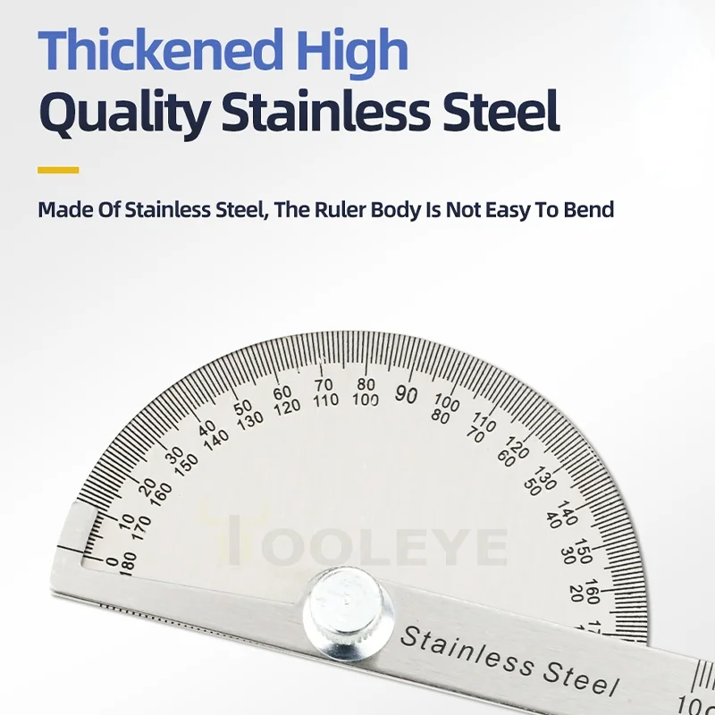 

180 Degree Protractor Metal Angle Finder Goniometer Angle Ruler Stainless Steel Woodworking Tools Rotary Measuring Ruler