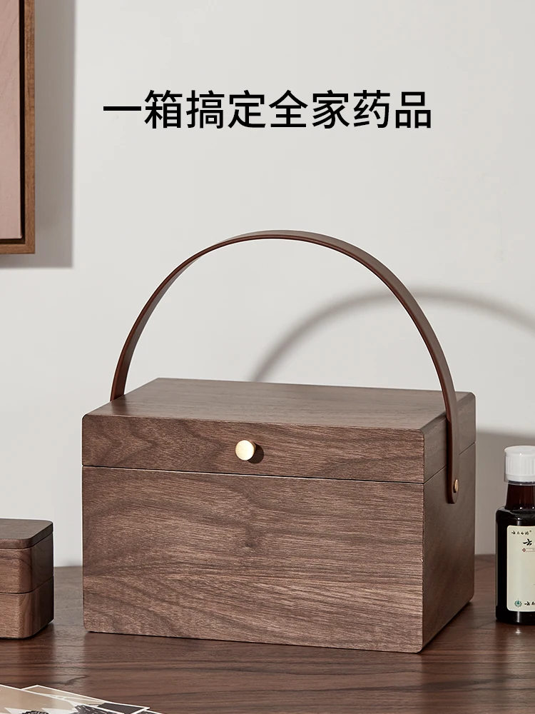 Household Medicine Box Pack Large Capacity First Aid Kit First-Aid Storage Solid Wood | Дом и сад