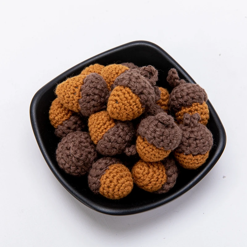 10pc Wooden Crochet Beads Leaves Chewable Beads DIY Wooden Teething Knitting Beads Jewelry Crib Sensory Toy Baby Teether