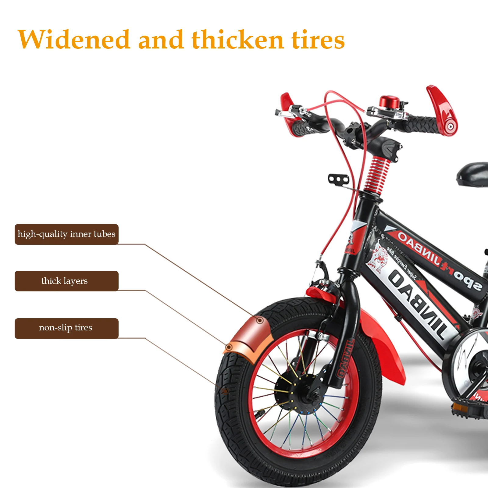 18Inch Mountain Bikes Non-slip Grip Adjustable Seat Sponge Saddles With Training Wheels Carbon Steel Balance Bicycle For Childre | Спорт и