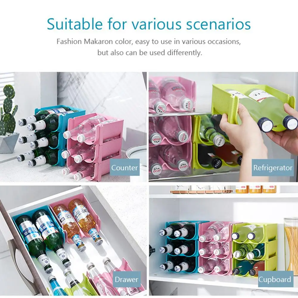 Полка для хранения вина в кладовой Штабелируемая полка пивных банок держатель