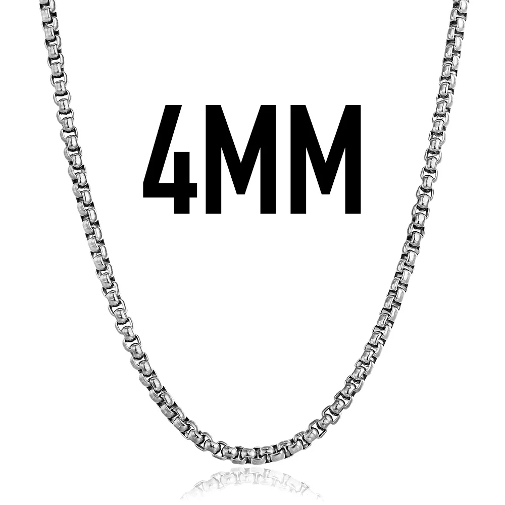 4mm Silver Ожерелье Davieslee для женщин и мужчин, нержавеющая сталь, розовое золото, цветная цепочка, Женское Ожерелье 18-28 дюймов, DKN555 - Окраска металла: 4mm Silver