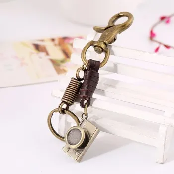 

Men's Retro Leather Keychain Alloy Camera Decoration Pendant Girl Bag Pendant Kawaii Keychain