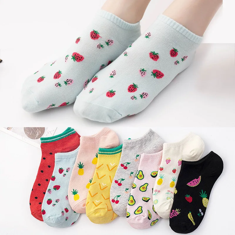 Милые Креативные фруктовые смешные носки Харадзюку новинка еда искусство печать
