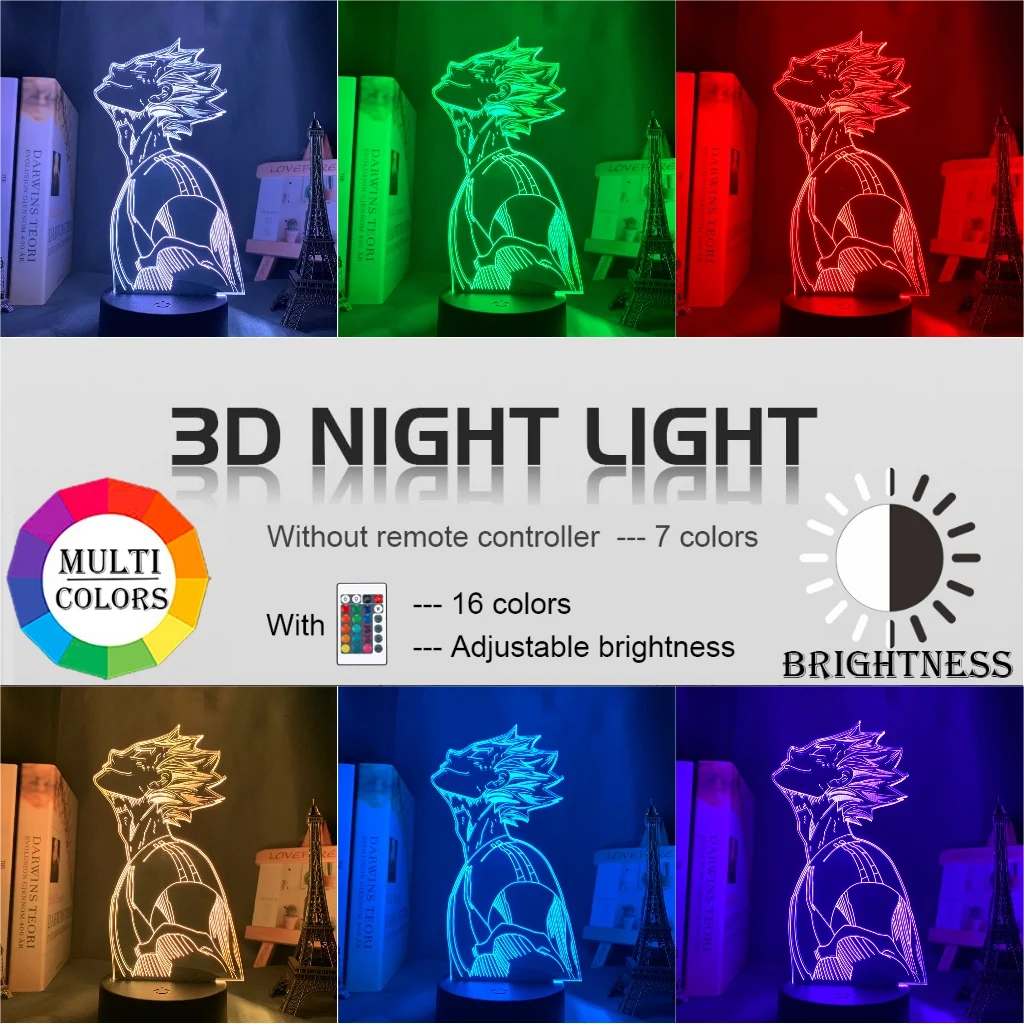 

3D Anime Light Haikyuu Bokuto Kids Bedroom Decoration Children Birthday Gift Acrylic Multicolor Light Anime Neon Sign