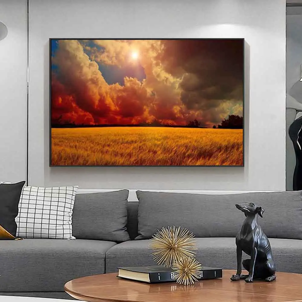 

Landscape oil painting cloud sea sunset art canvas painting living room corridor office home decoration mural