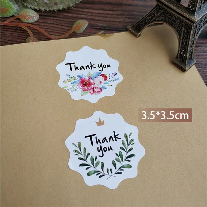 

80pcs/lot Cute Thank you just for you Flowers Seal Adhesive Kraft Seal Sticker