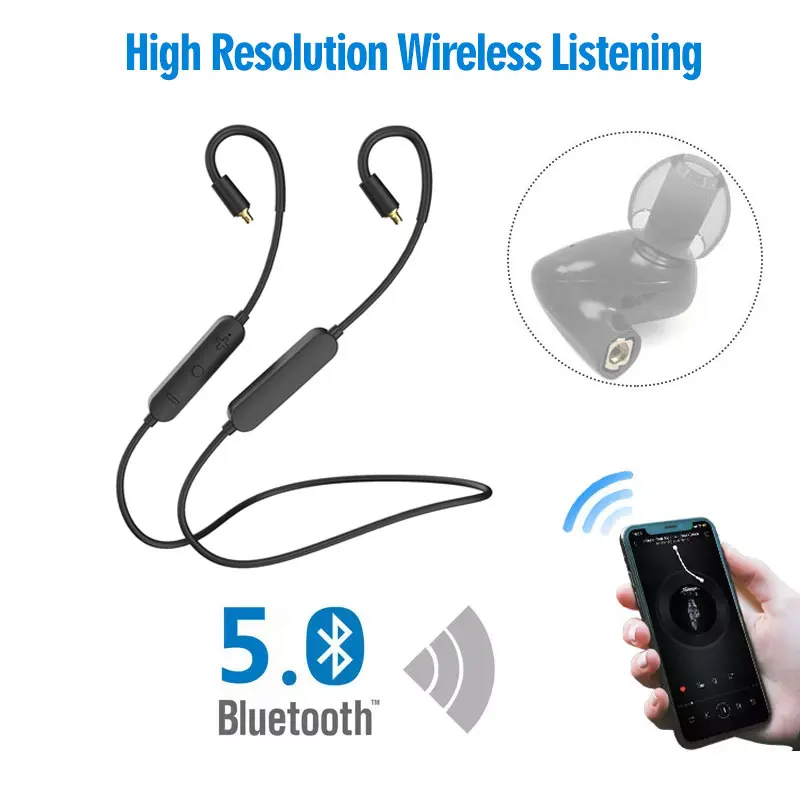 Bluetooth 5.0 HiFi Earphone Cable LDAC aptX Adaptive HD Lossless QCC5125 Wireless Adapter Line MMCX 2PIN UE IE80 A2DC IE400 IM70 |