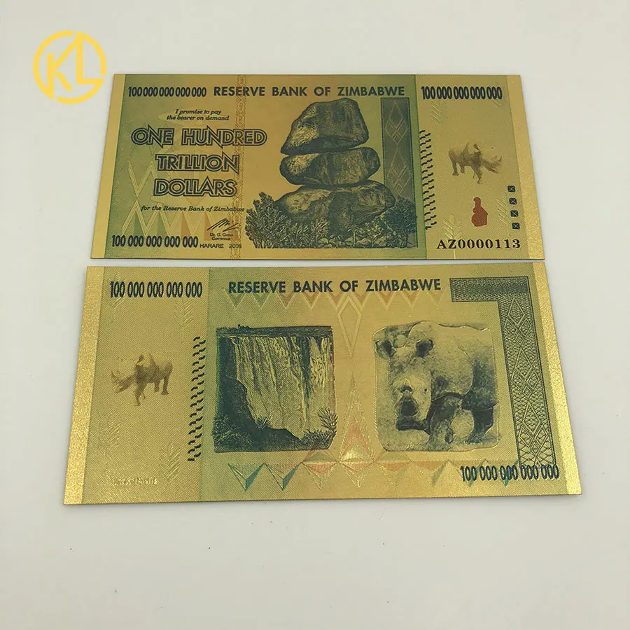 10 шт. ограниченный выпуск носорогов Зимбабве сто триллиона квинтильона долларов