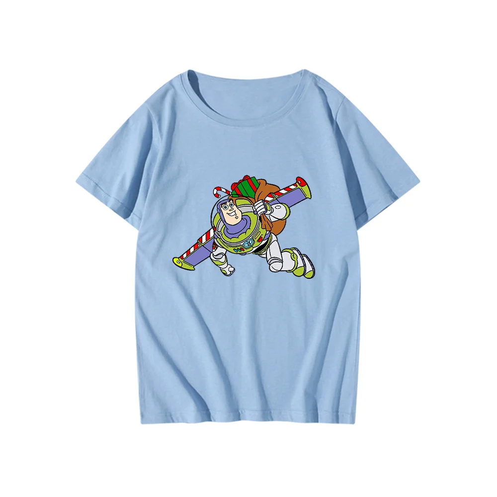 

Disney Summer Women's T-shirt Flying Buzz Lightyear Printed Kawaii Merry Xmas Theme Short Sleeve O-Neck Harajuku Ladies Tee Tpo