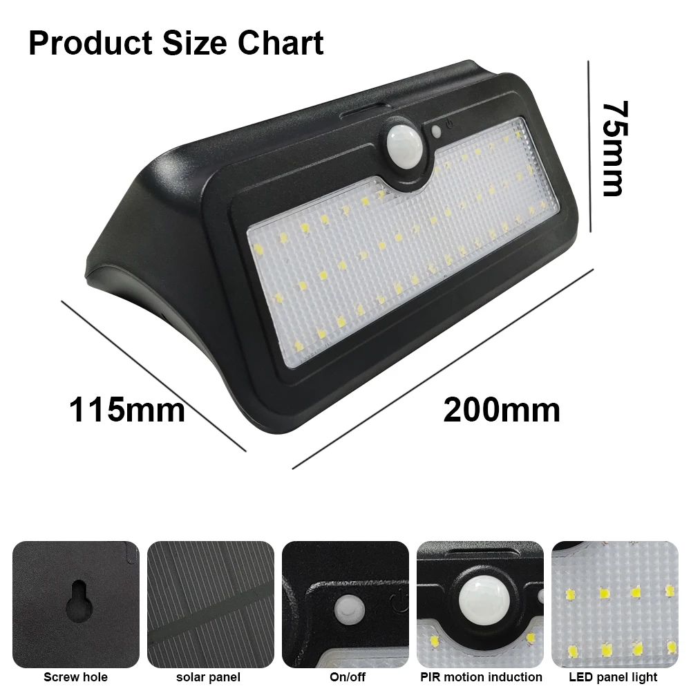 Солнечная лампа 46 светодиодный PIR датчик движения на открытом воздухе светильник