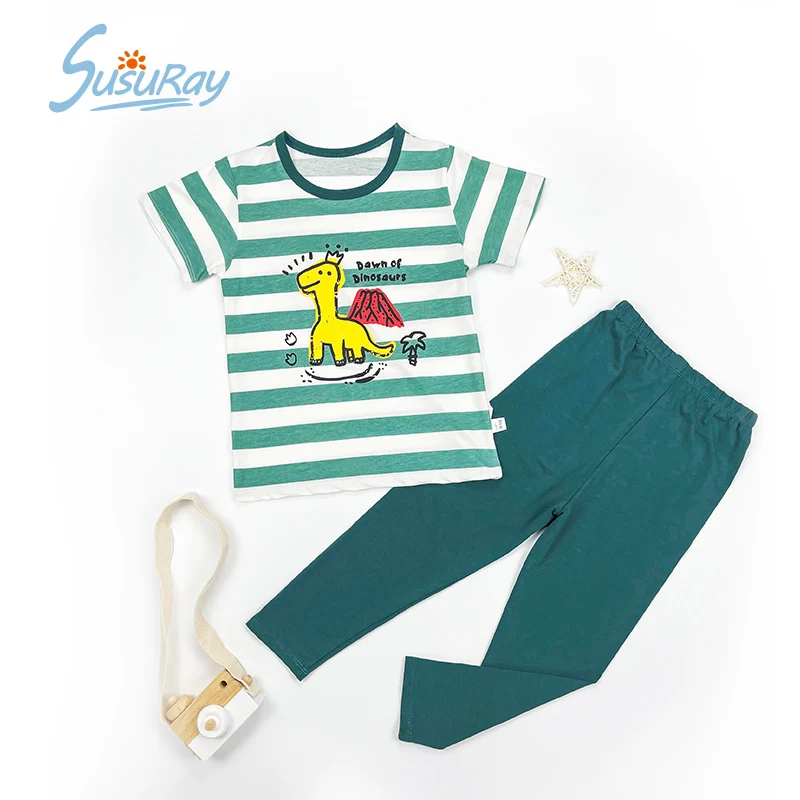 Летняя Пижама Susuray для мальчиков детские пижамы Детская одежда домашняя сна с