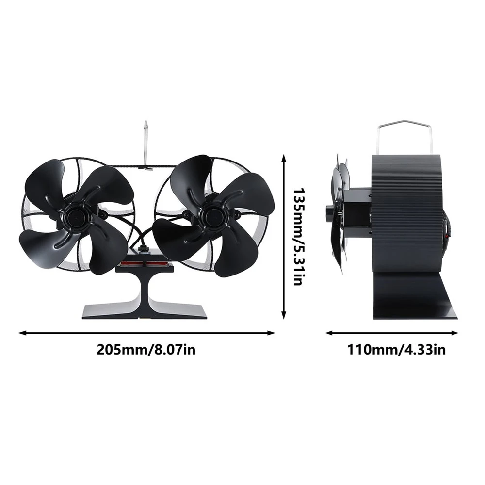

Двойная головка для камина, бытовой камин с питанием от тепла, эффективное распределение тепла, домашний камин Ecofan