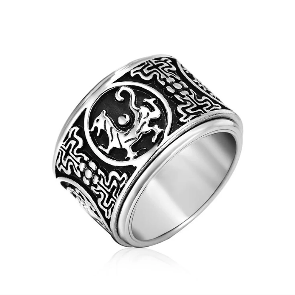 Кольцо с драконом мужское винтажное ювелирное изделие из нержавеющей стали в