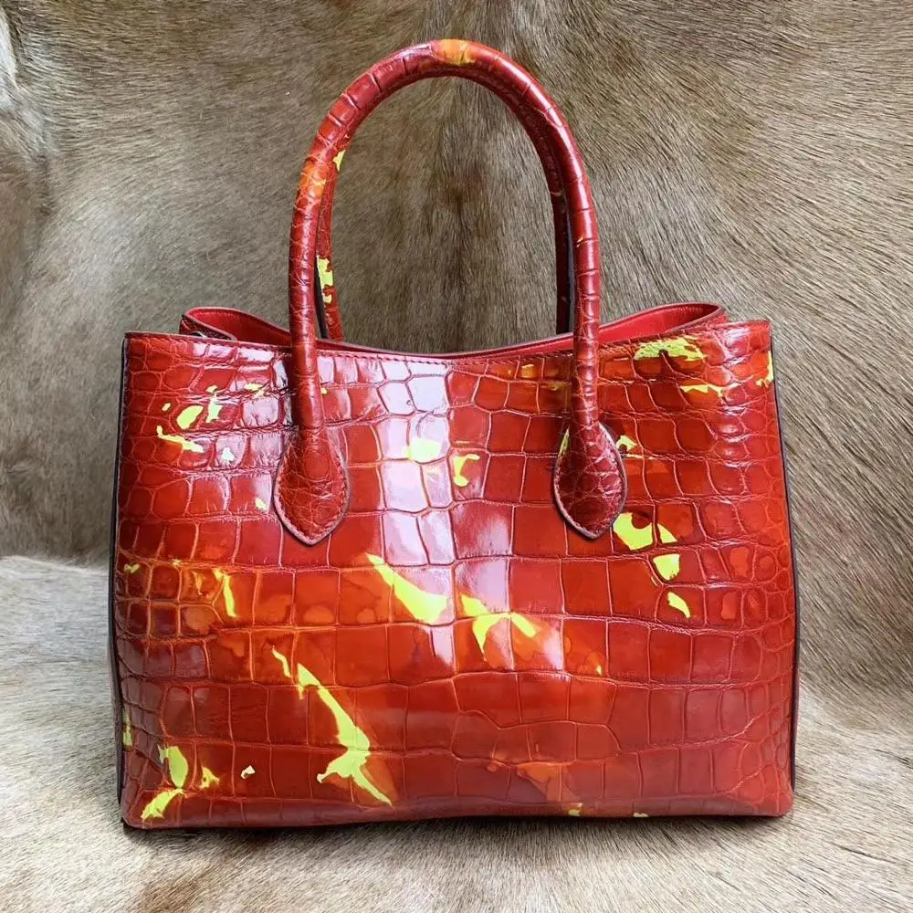 Сумка тоут из натуральной крокодиловой кожи для женщин| |