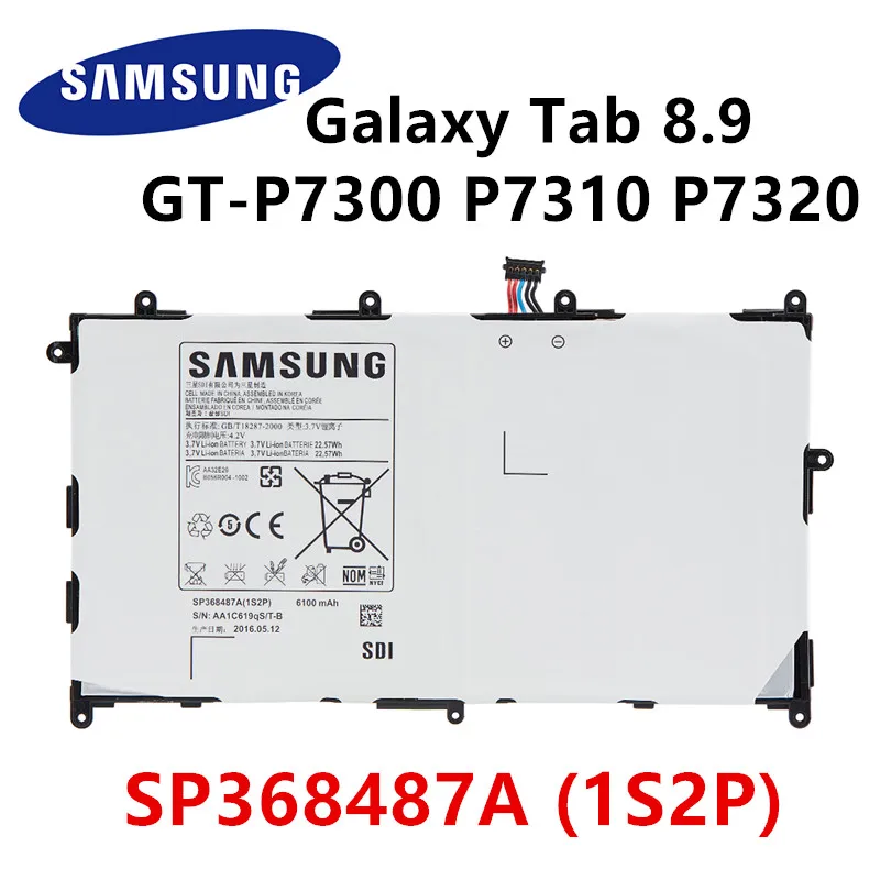 

SAMSUNG 100% original SP368487A (1S2P) 6100mA Tablet Replacement Battery For Samsung Galaxy Tab 8.9 GT-P7300 P7310 P7320