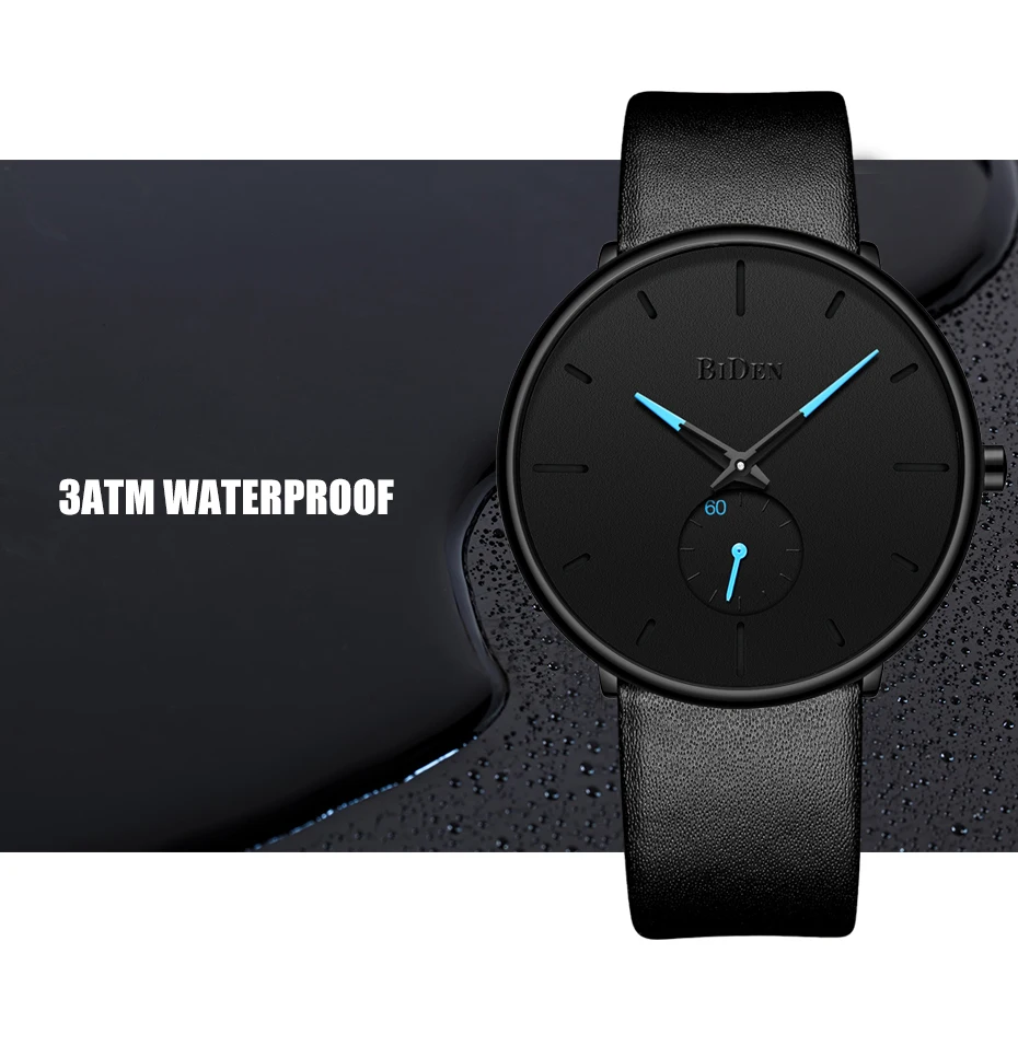 Reloj Hombre BIDEN Top Brand Luxury Men Watches Waterproof Ultra Thin Date Wrist Watch Male Mesh Strap Casual Quartz Clock