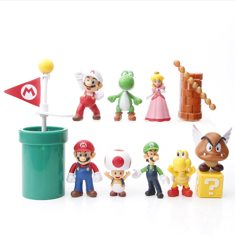 Супер Марио 12 шт. mario bros игрушка фигурку украшения торта аксессуары Подарок на