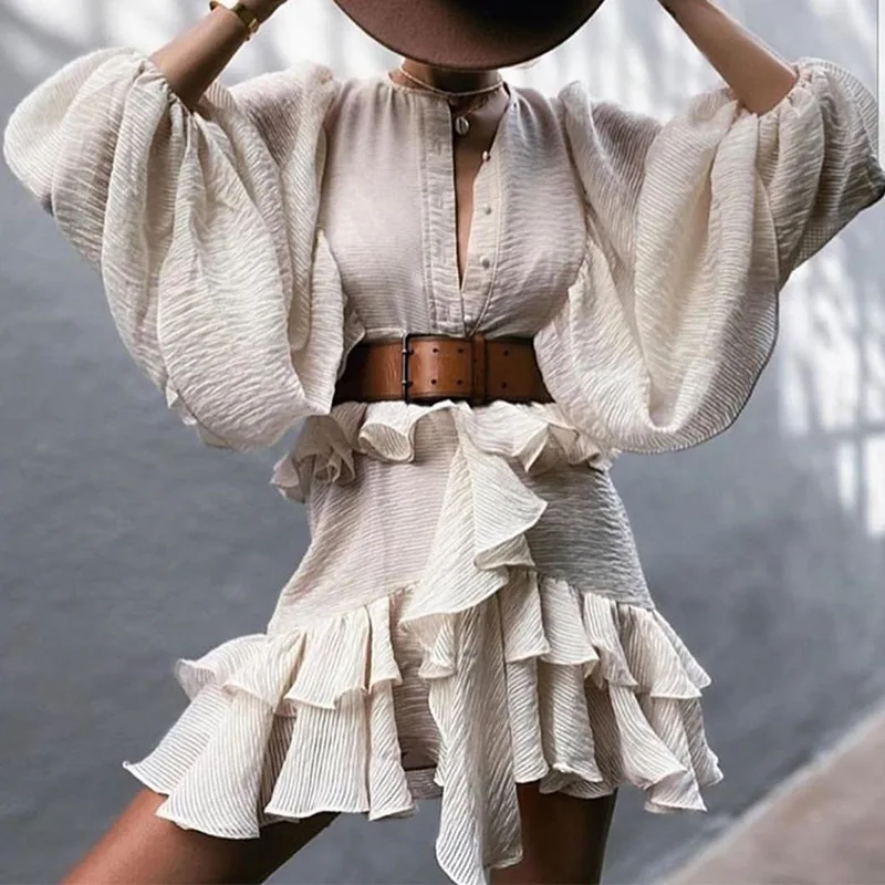 Женское ассиметричное короткое платье белое красное черное в стиле бохо хиппи с