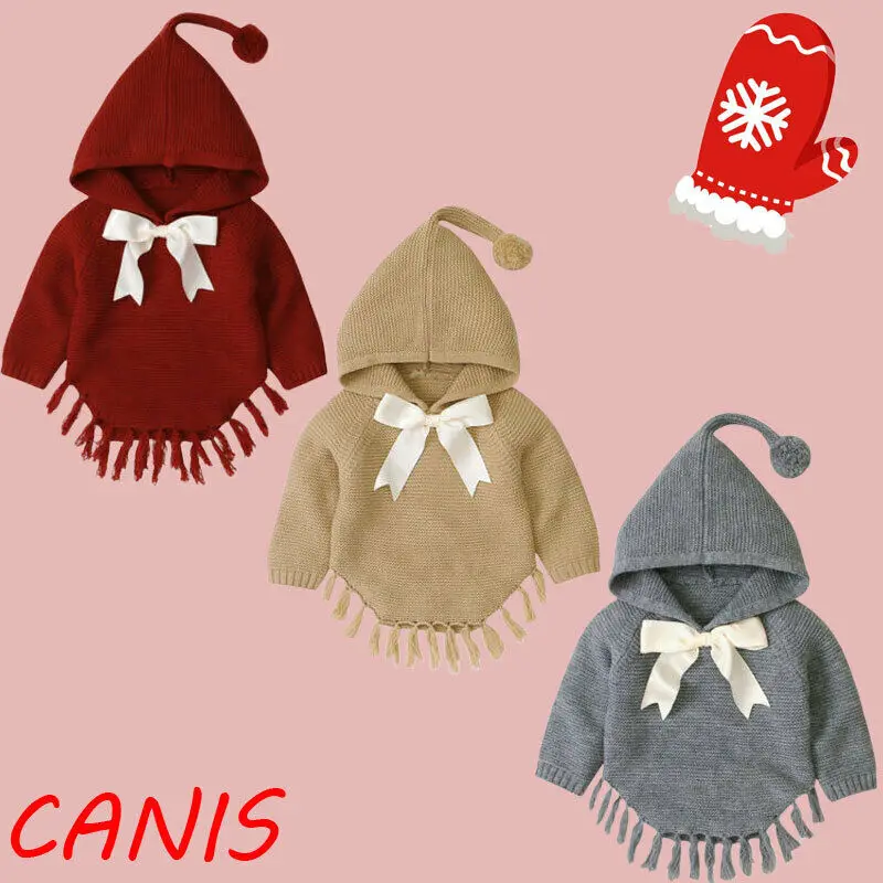 Вязаное пальто с бахромой для маленьких девочек куртка верхняя одежда накидка