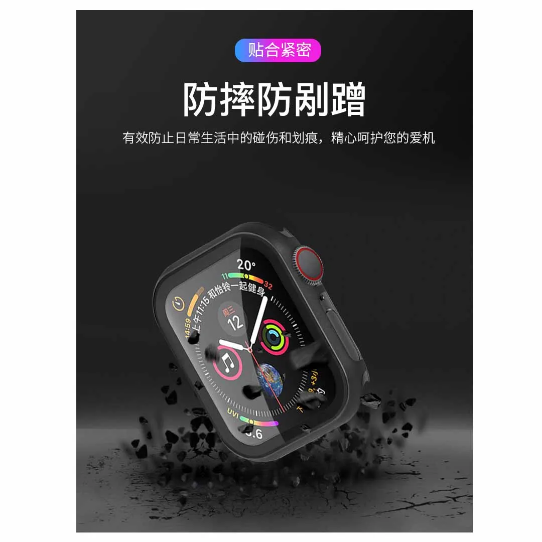Защитный чехол для Apple watch SE cover 40 мм 44 38 42 рамка из алюминиевого сплава пленка 2 в 1