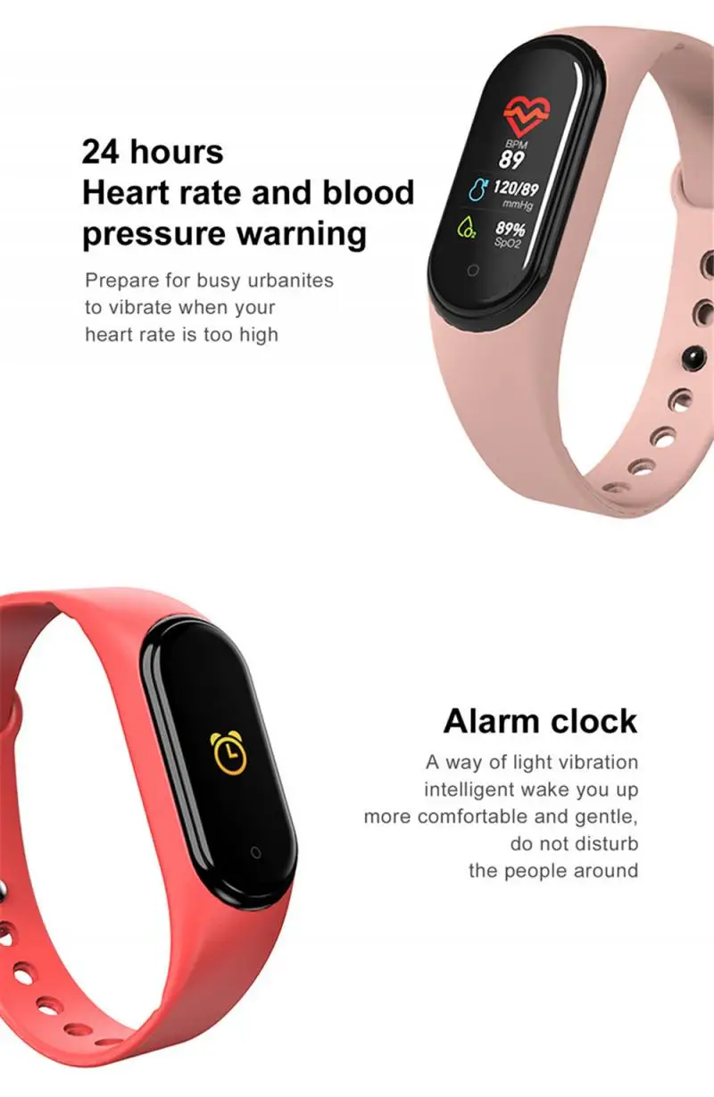 m4 smart wristband blood pressureheart rate monitorpedometer sport bracelet health fitness bracelet smart wearable devices free global shipping