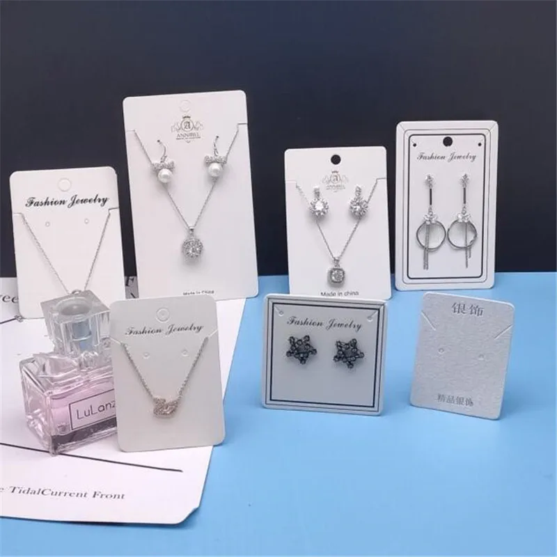 100 шт. Модная белая упаковка для ювелирных изделий бирка ожерелья серьги гвоздики