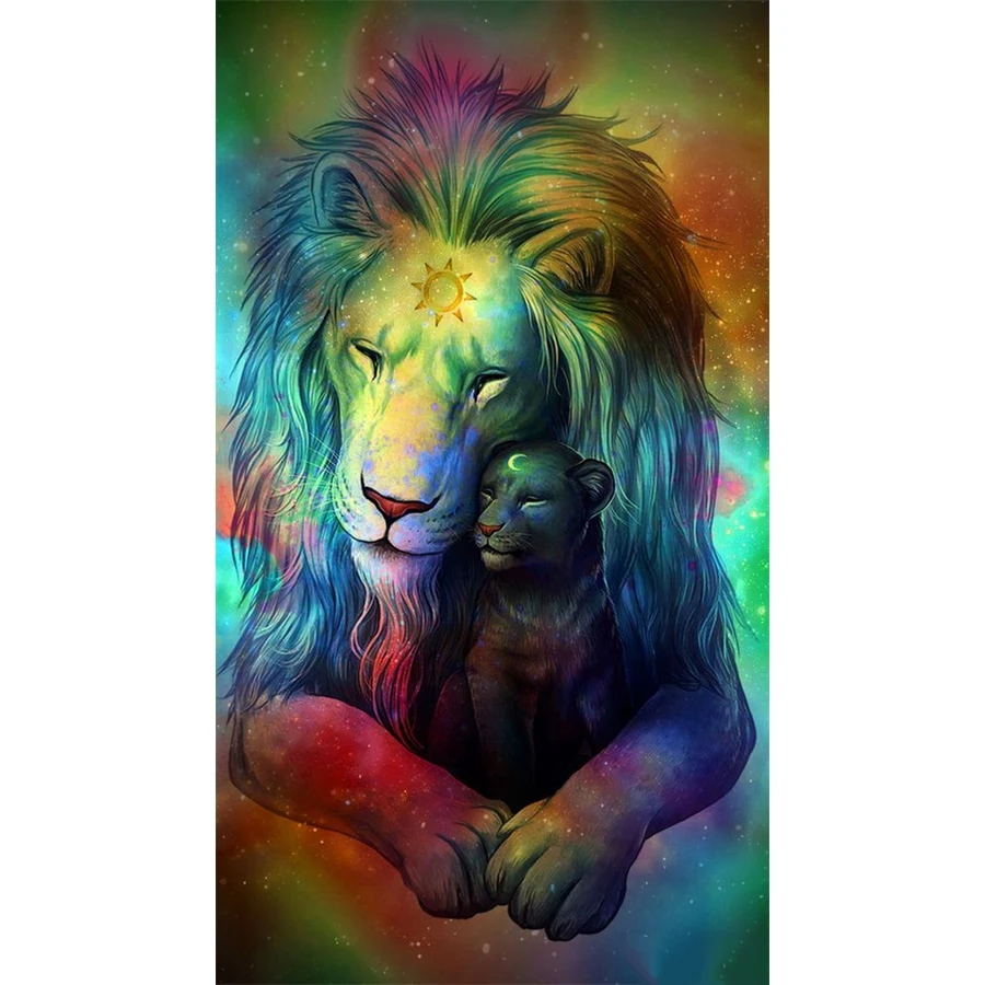 

5D Сделай Сам, полный квадратный круглый камень, алмазная живопись, солнце, Лев, вышивка крестом, мозаика, наборы, стразы, вышитые наклейки, ук...