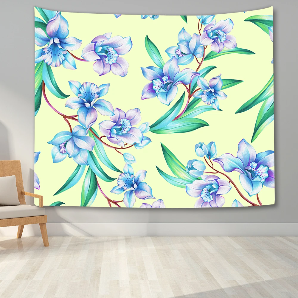 Цветочный гобелен с растениями настенное художественное подвесное одеяло для