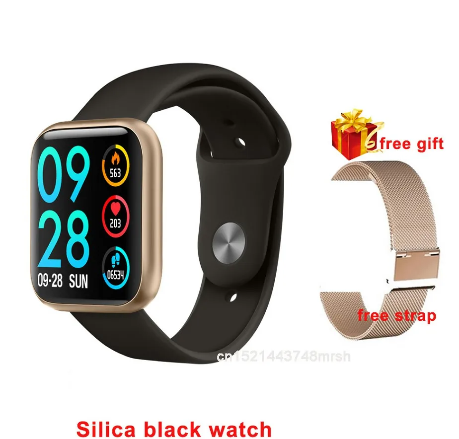 silica black gold Мужские Смарт-часы P80, IP68, водонепроницаемые, с сенсорным экраном, Смарт-часы, монитор сердечного ритма, фитнес-браслет, женские Смарт-часы для мужчин vs B57 - Цвет: silica black gold