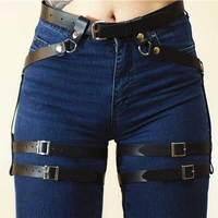 hatcyggo sexy women garters harness belt female leather harness fashion gothic leg ring black suspenders belt body bondage strap