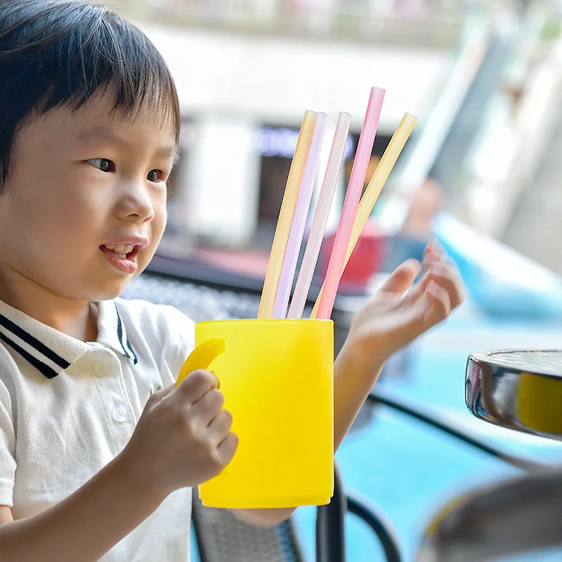 

1Set Portable Flexible 11mm/8mm Transparent Drinking Milk Straws Silicone Soft Beverage Juice Straw Reusable