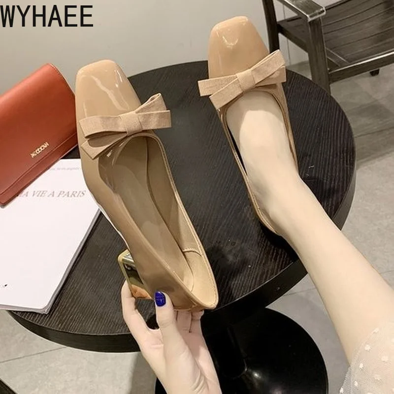 

Women Pumps 2021 Summer New Fashion High Heels Fashion Bow Thick Heels Women's Shoes Light Women's Casual Square Heel High Heels