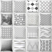 simplicity grey series geometric print pillow case european style sofa cushion cover decorative pillow cover pillowcases 4545
