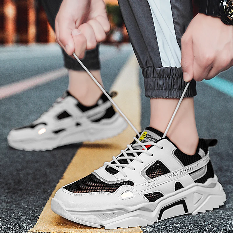 

Zapatos Casuales Para Hombre Sapatos Casual Sapato Shoes Man Fashion Solid White Knitting Men Mens Causal Sports Black Sneakers