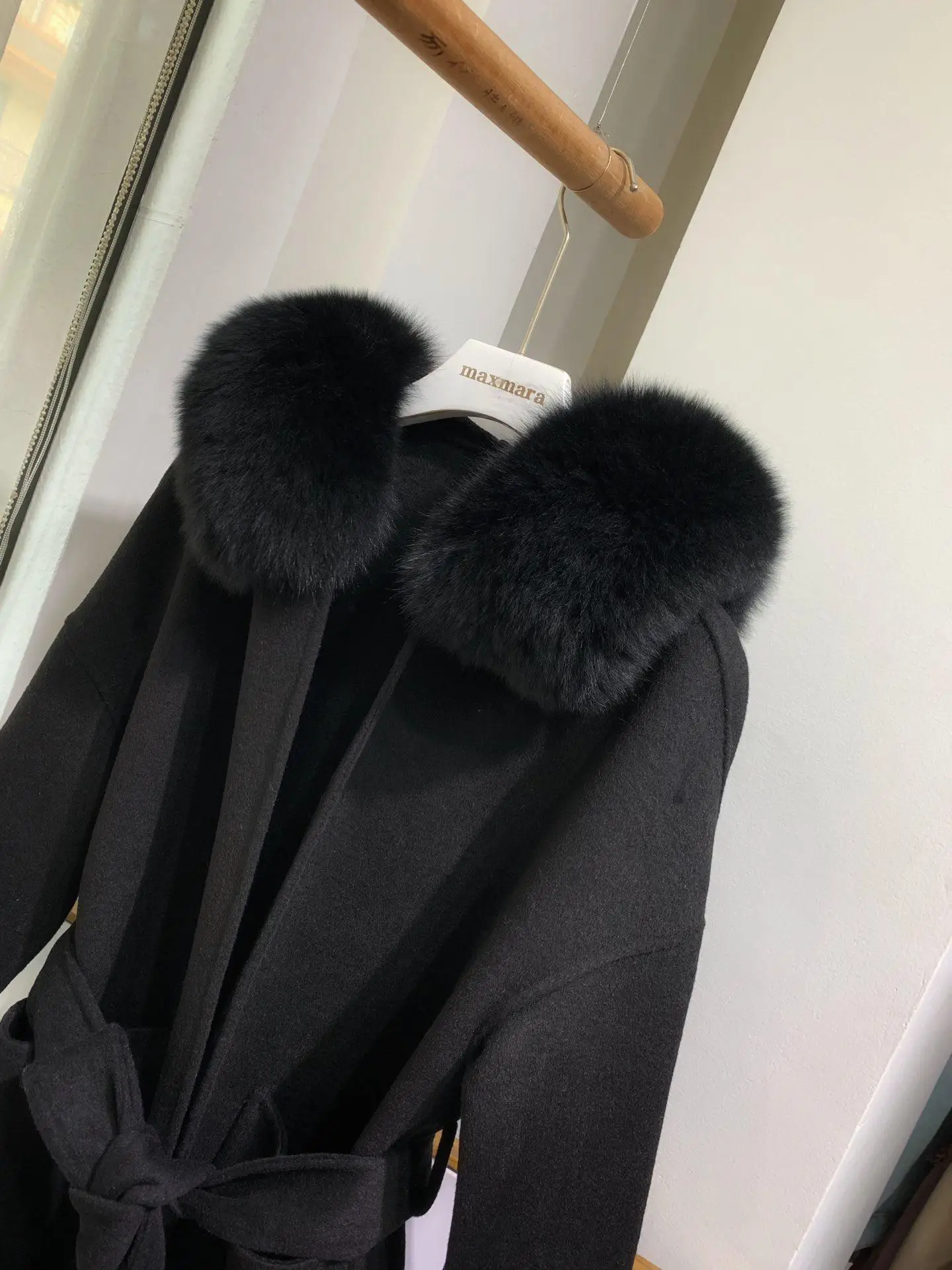 Корейское длинное кашемировое пальто с настоящим бренд Fox Fur Trim Hoodie теплое плотное пальто с большими карманами женская верхняя одежда зимнее пальто