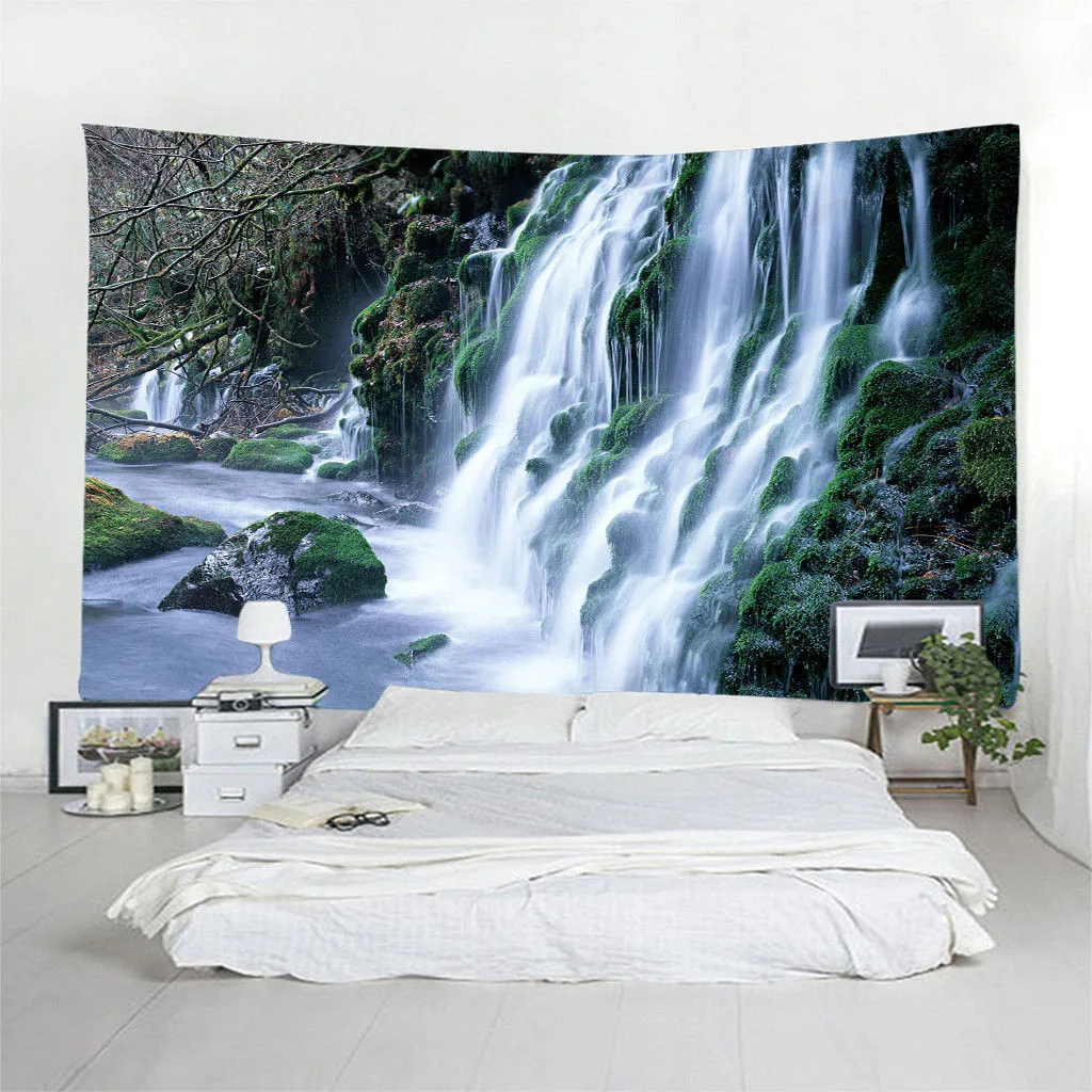 3D пляжное полотенце настенный гобелен пейзаж водопад красивый лесной поток