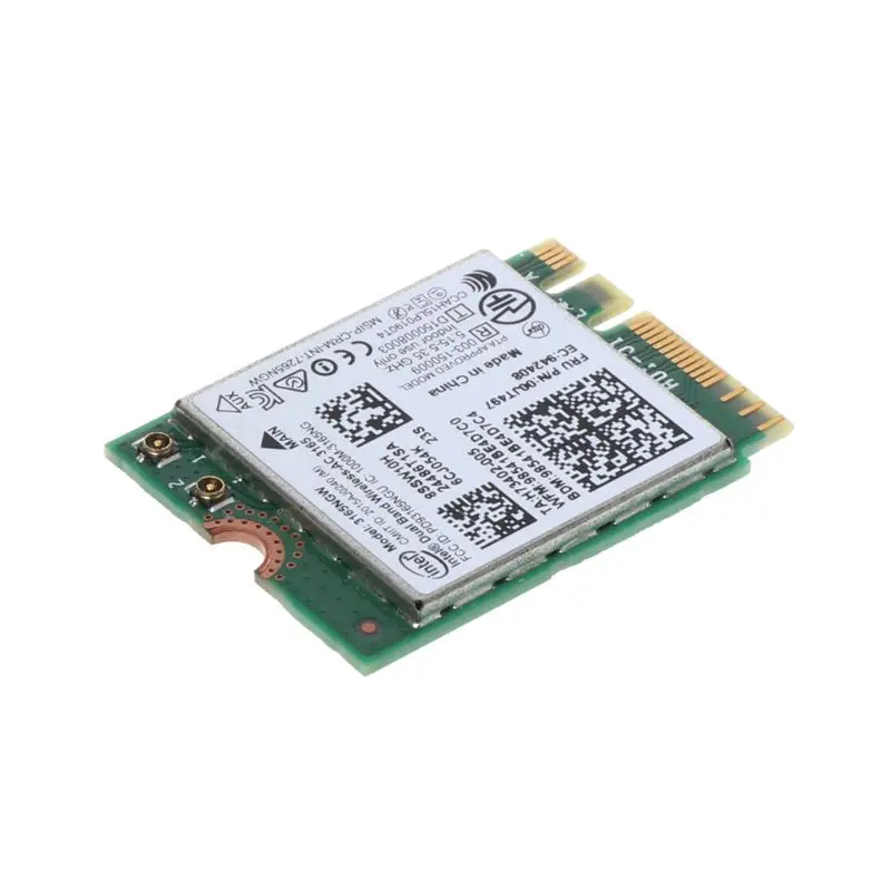 

Intel 00JT497 3165NGW Wireless-AC Dual Band for Lenovo ThinkPad Bluetooth WiFi IBM Card Laptop NGFF Wlan