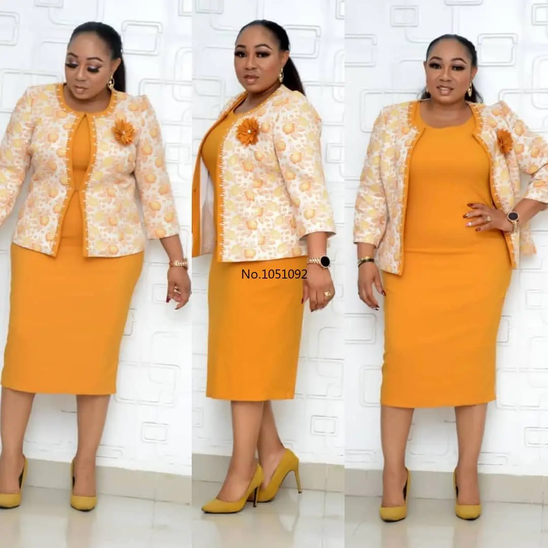 Комплект из 2 предметов африканские платья для женщин OL размера плюс платье в