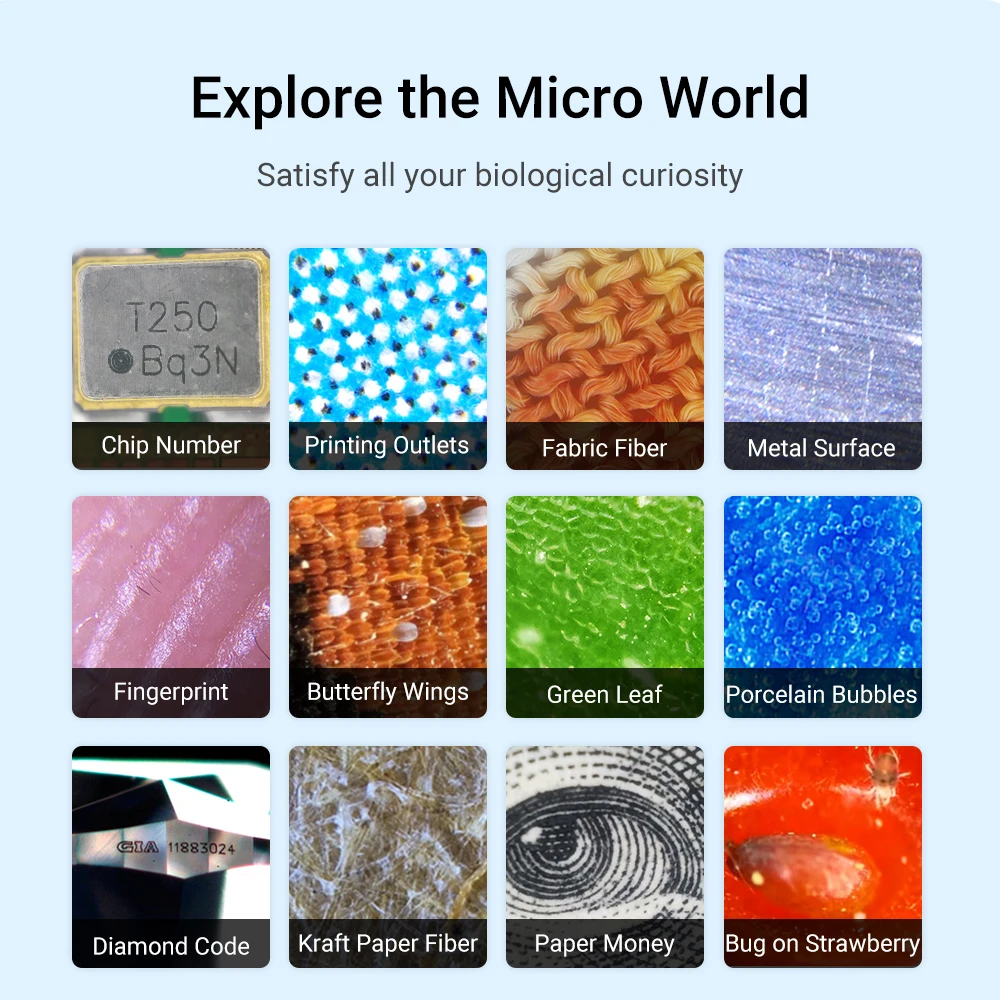 APEXEL 200X Cell Phone Microscope Lens Universal Digital Microscope High Magnification with LED Light for iOS Others smartphones