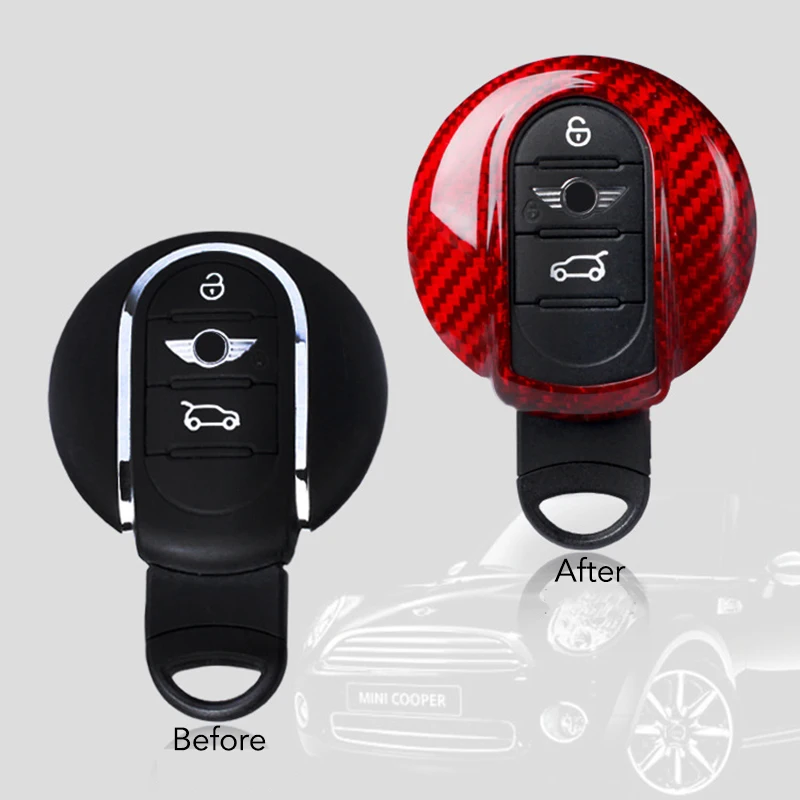 Автомобильный брелок чехол для ключей из углеродного волокна защитный Mini Cooper S JCW