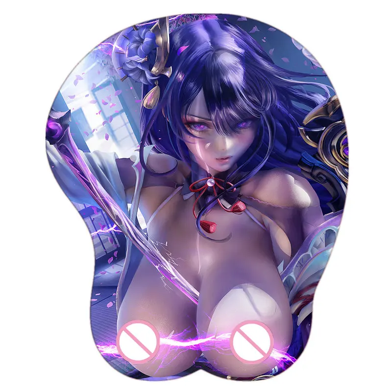 Игровой коврик для мыши Genshin Impact Raiden Shogun Hutao Eula с аниме девушкой Big Oppai грудь