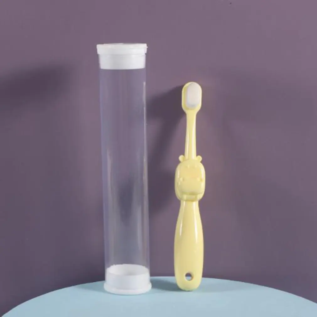 Зубная щетка детская с мягкой щетиной мультяшный чистый цвет в стиле Бегемот