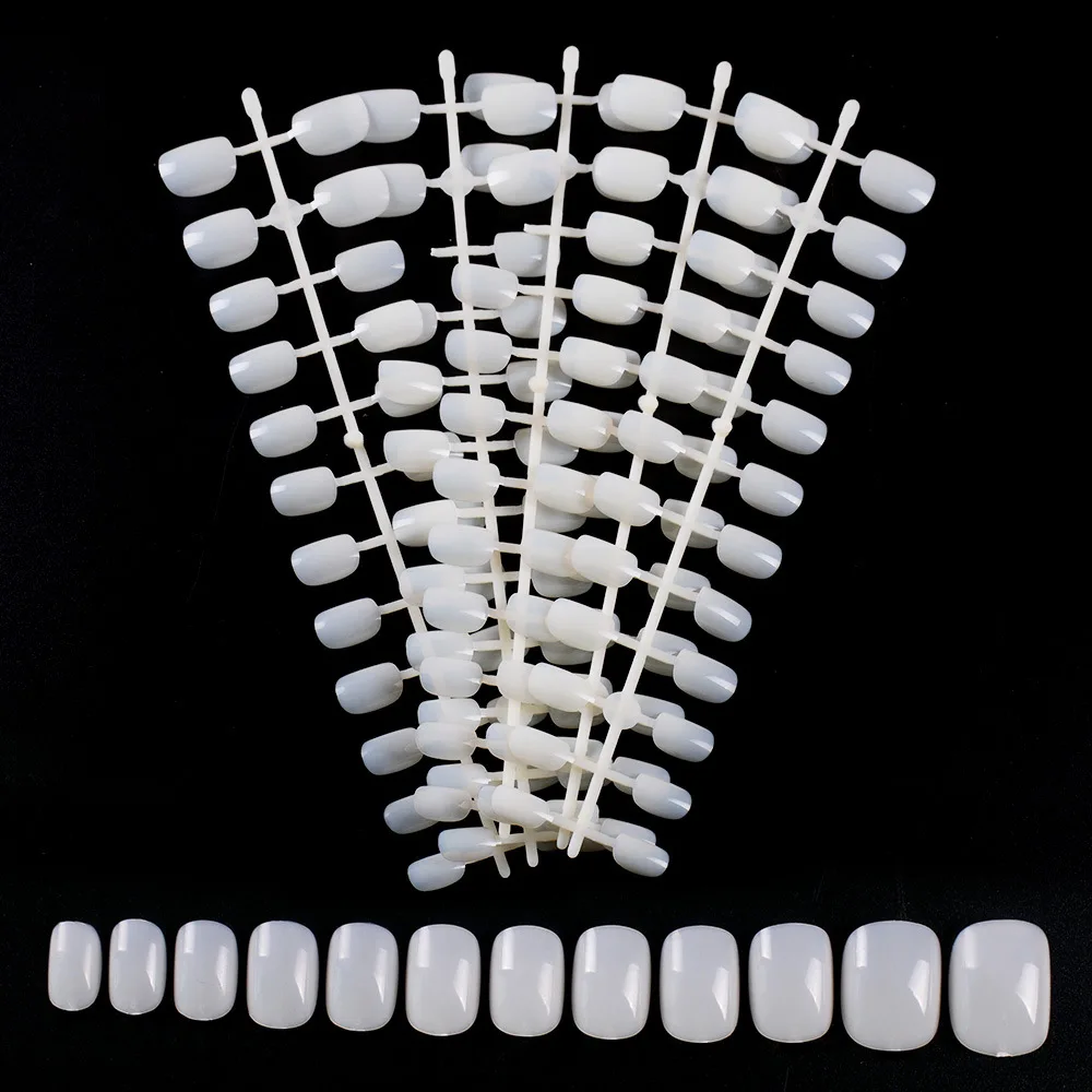120 шт./компл. обнаженные Детские накладные ногти белые короткие полностью