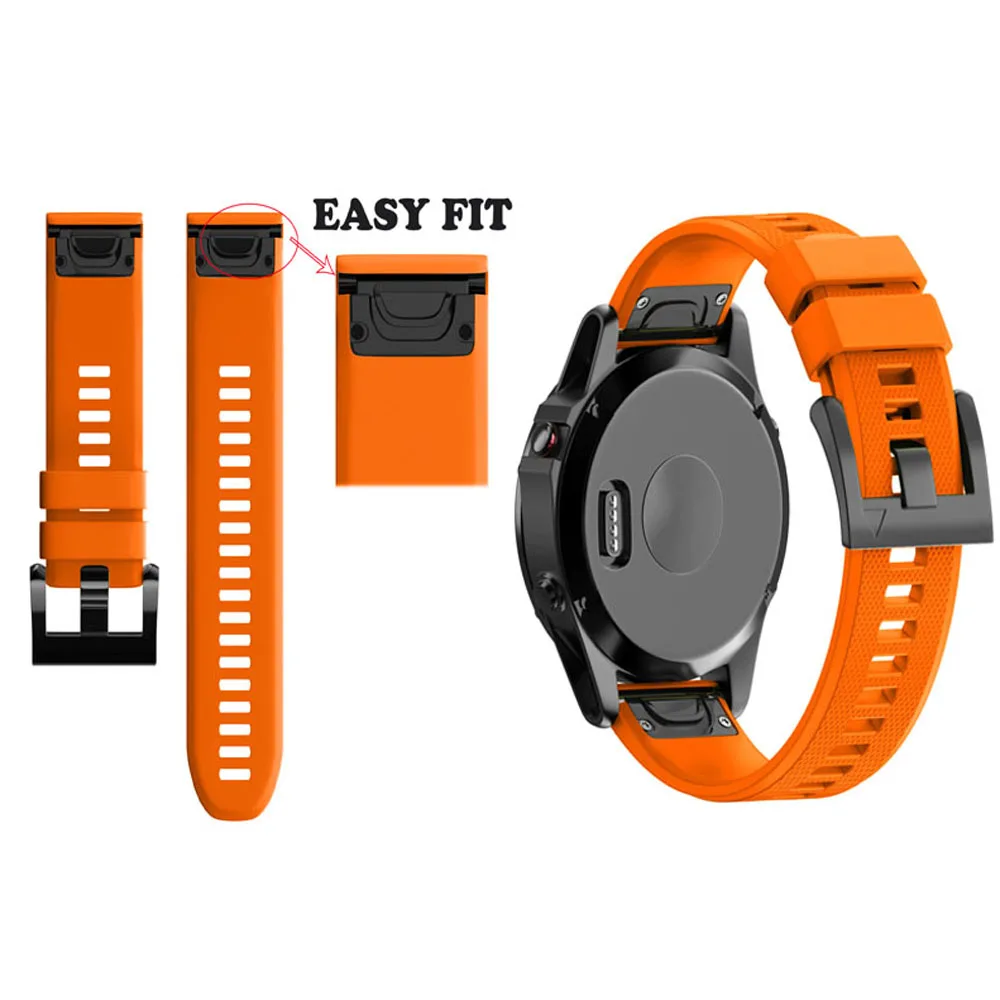 Ремешок силиконовый для Garmin Fenix 5X 3 HR Band спортивный удобный браслет наручных часов